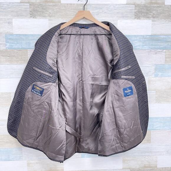 Brooks Brothers E Thomas Regent Sport Coat Brown Plaid Wool Cashmere Mens 42R - Picture 4 of 11